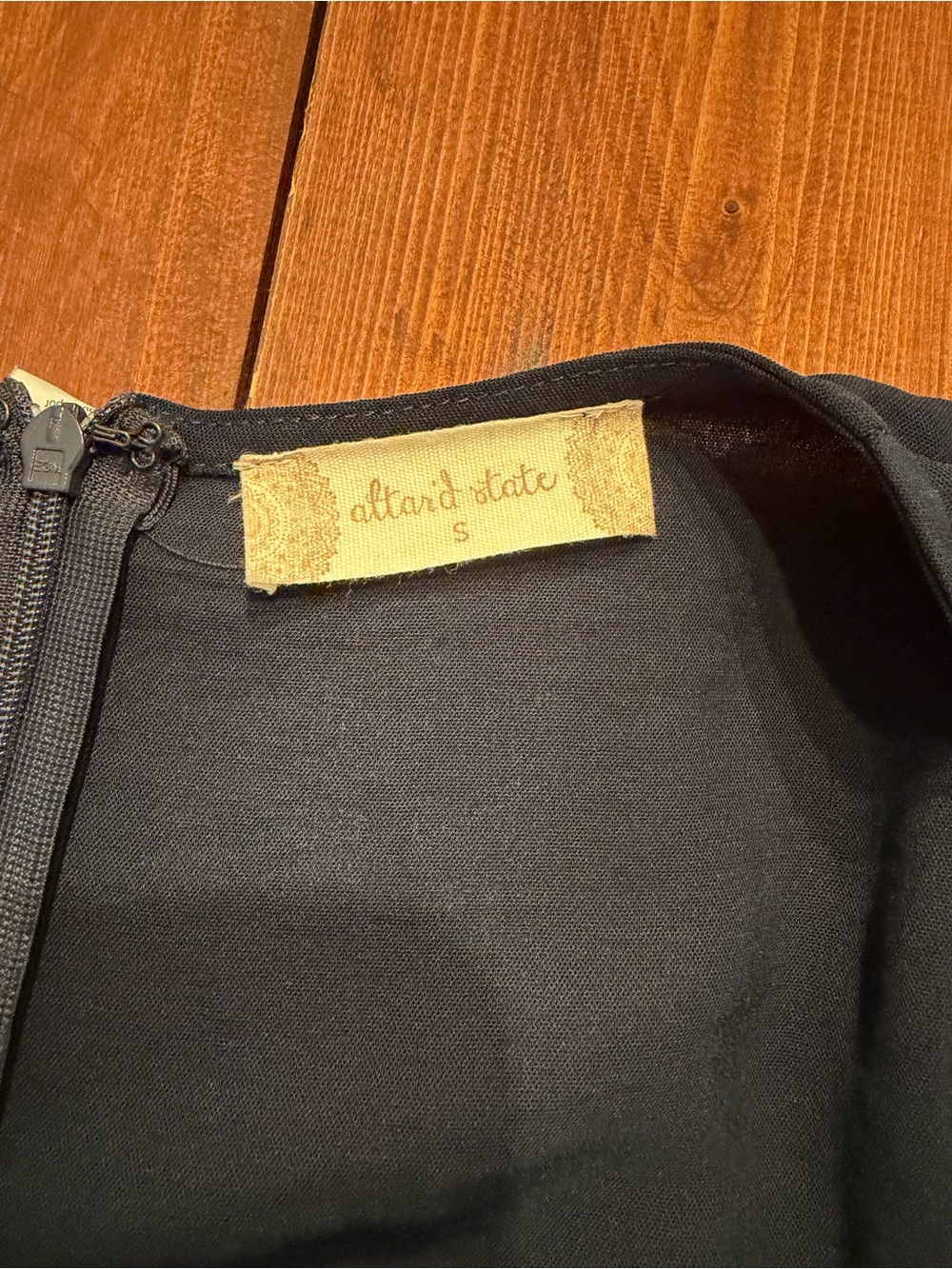 Altar'd State Navy Blue V-Neck Wrap Midi Dress with Side Tie - Picture 4 of 4